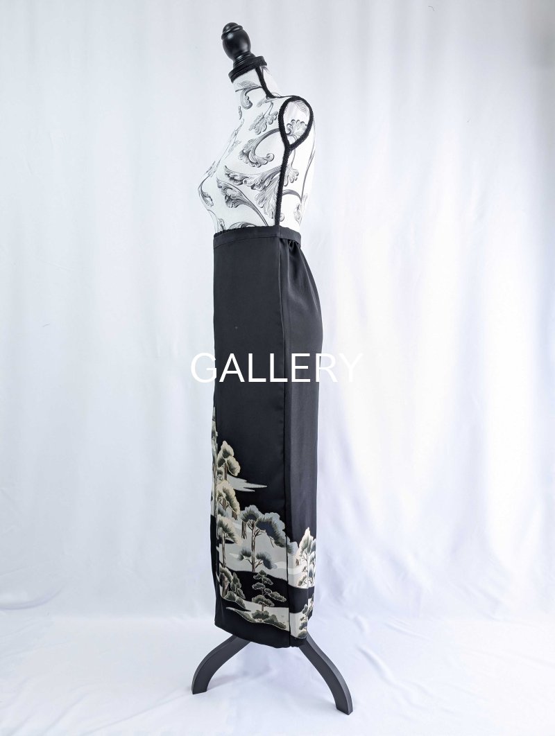 画像21: 【金駒×松柄】黒留袖ワイドラップパンツ＆ジャケットセットアップ (21)