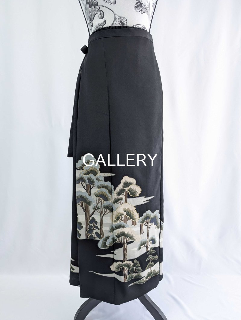 画像19: 【金駒×松柄】黒留袖ワイドラップパンツ＆ジャケットセットアップ (19)