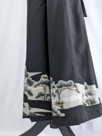 画像25: 【金駒×松柄】黒留袖ワイドラップパンツ＆ジャケットセットアップ (25)