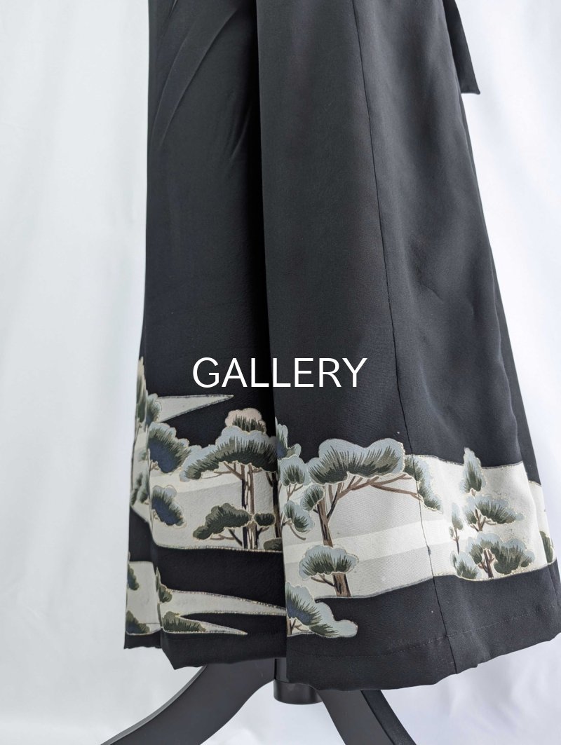 画像25: 【金駒×松柄】黒留袖ワイドラップパンツ＆ジャケットセットアップ (25)
