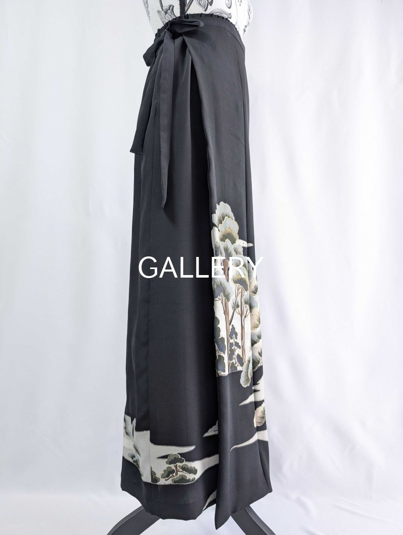 画像29: 【金駒×松柄】黒留袖ワイドラップパンツ＆ジャケットセットアップ (29)