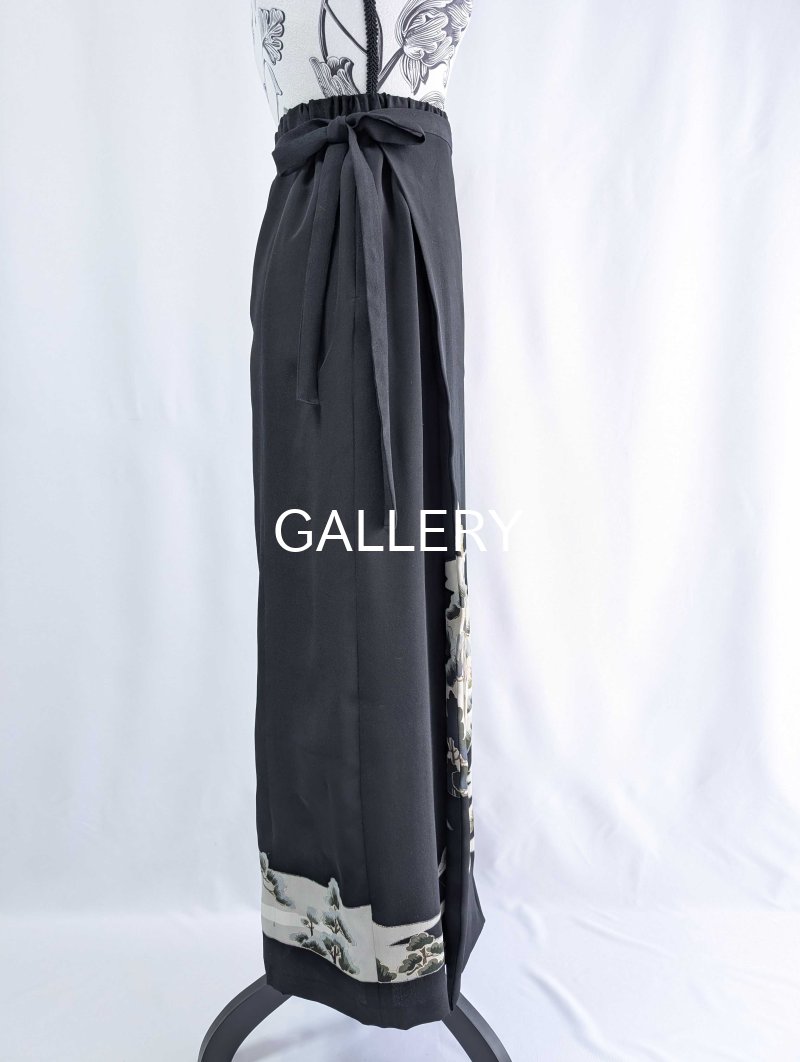 画像27: 【金駒×松柄】黒留袖ワイドラップパンツ＆ジャケットセットアップ (27)