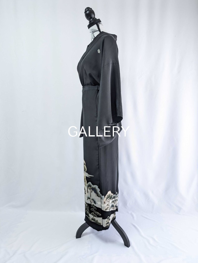 画像31: 【金駒×松柄】黒留袖ワイドラップパンツ＆ジャケットセットアップ (31)