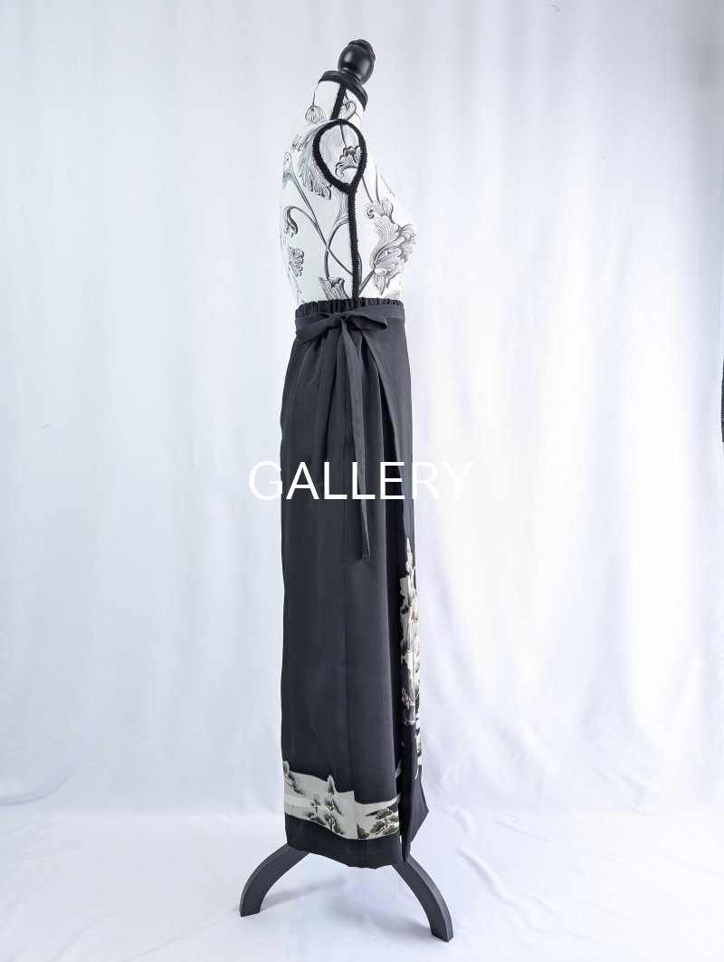 画像26: 【金駒×松柄】黒留袖ワイドラップパンツ＆ジャケットセットアップ (26)