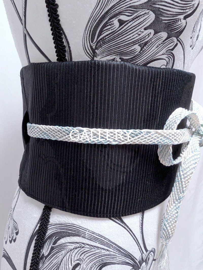 画像3: 帯締め帯ベルト【雲柄(cloud pattern)×空色(sky blue)】 (3)