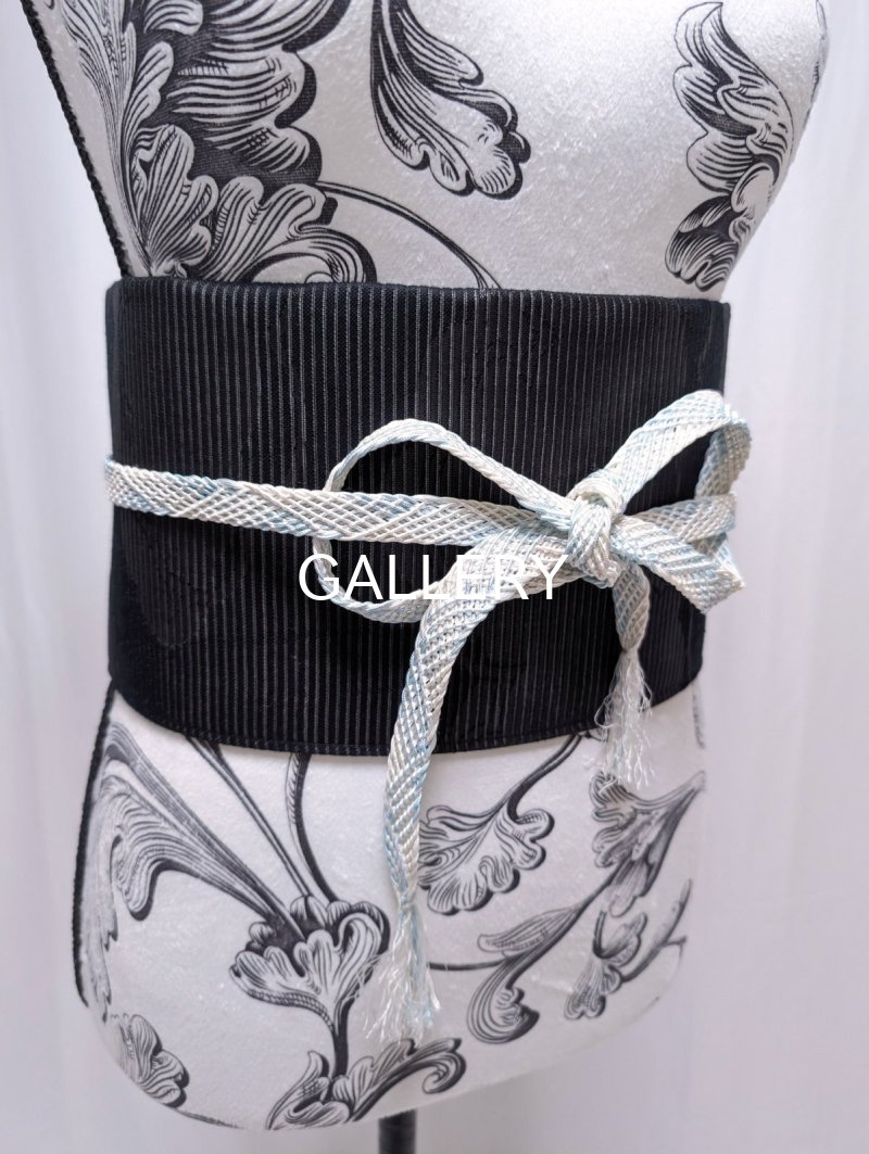 画像4: 帯締め帯ベルト【雲柄(cloud pattern)×空色(sky blue)】 (4)