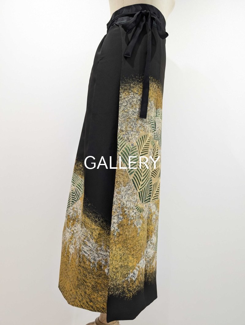 画像20: 【丸に木瓜紋×扇面松×金駒】黒留袖ラップスカートセットアップ (20)