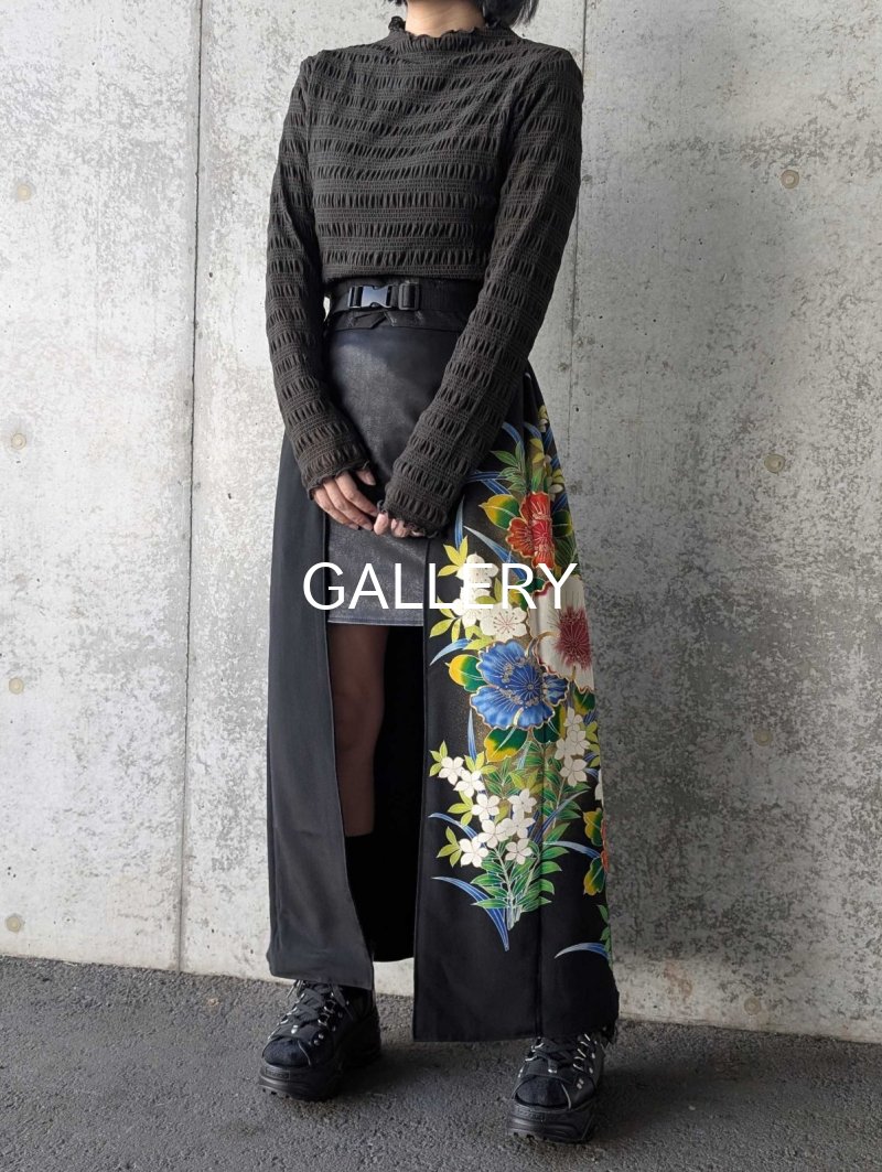 画像6: 【金駒刺繍×山茶花】黒留袖オーバースカート (6)