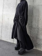 画像6: 【五三桐紋】黒紋付シャンデリアロングスカート (6)