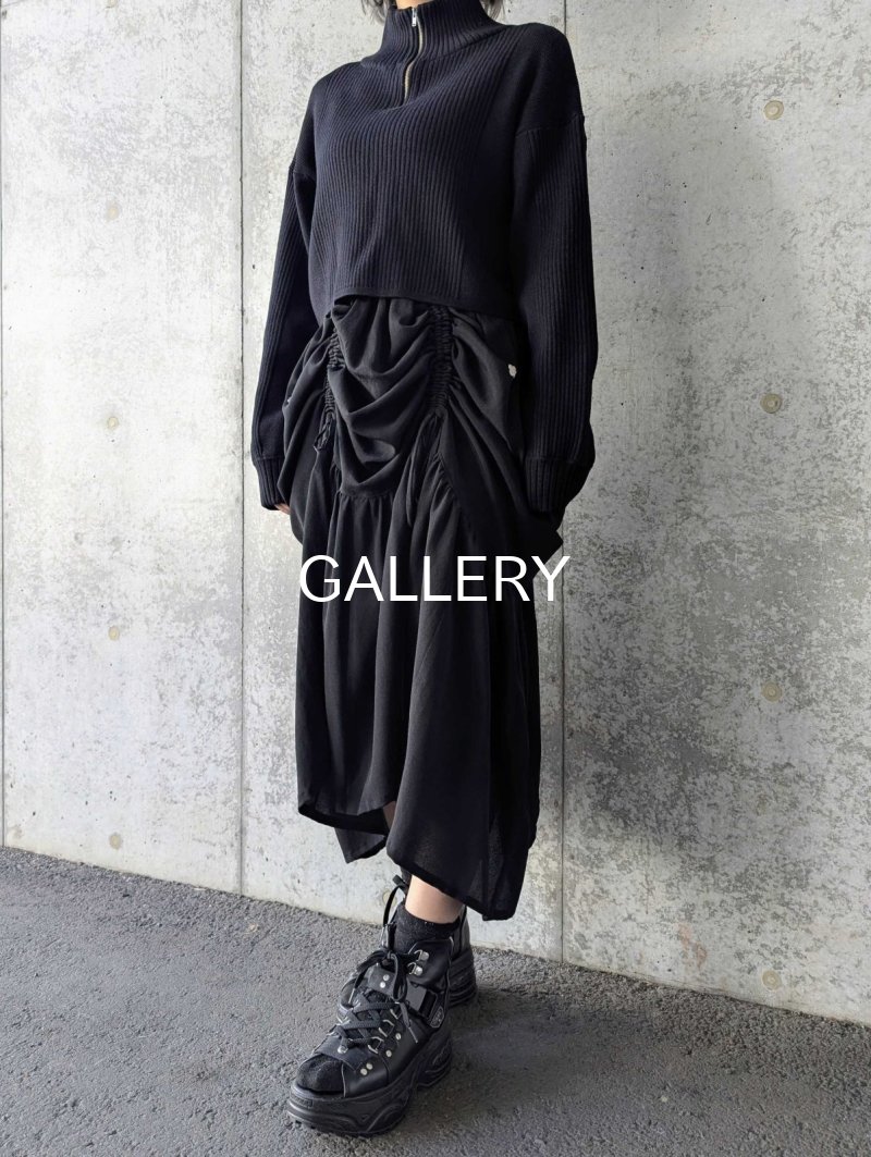 画像2: 【五三桐紋】黒紋付シャンデリアロングスカート (2)