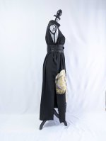 画像35: 【豪華金駒×向かい鳳凰×雲取り菊菱】黒留袖ハイネックドレス＆ショートジャケットセット (35)