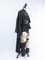 画像41: 【豪華金駒×向かい鳳凰×雲取り菊菱】黒留袖ハイネックドレス＆ショートジャケットセット (41)