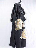 画像43: 【豪華金駒×向かい鳳凰×雲取り菊菱】黒留袖ハイネックドレス＆ショートジャケットセット (43)