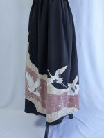 画像18: 【刺繍飛鶴×流水×五三桐紋】黒留袖無限wayワンピース＆キャミソール (18)