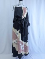 画像29: 【刺繍飛鶴×流水×五三桐紋】黒留袖無限wayワンピース＆キャミソール (29)
