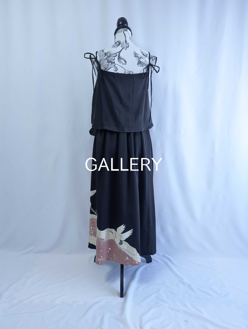 画像31: 【刺繍飛鶴×流水×五三桐紋】黒留袖無限wayワンピース&キャミソール (31)