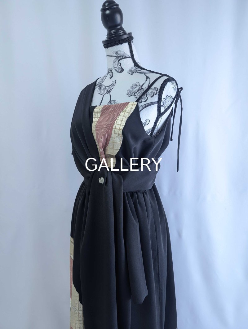 画像24: 【刺繍飛鶴×流水×五三桐紋】黒留袖無限wayワンピース&キャミソール (24)