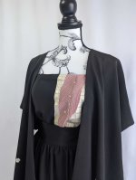 画像10: 【刺繍飛鶴×流水×五三桐紋】黒留袖無限wayワンピース＆キャミソール (10)