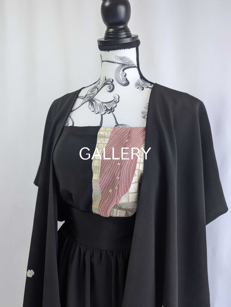 画像10: 【刺繍飛鶴×流水×五三桐紋】黒留袖無限wayワンピース&キャミソール (10)