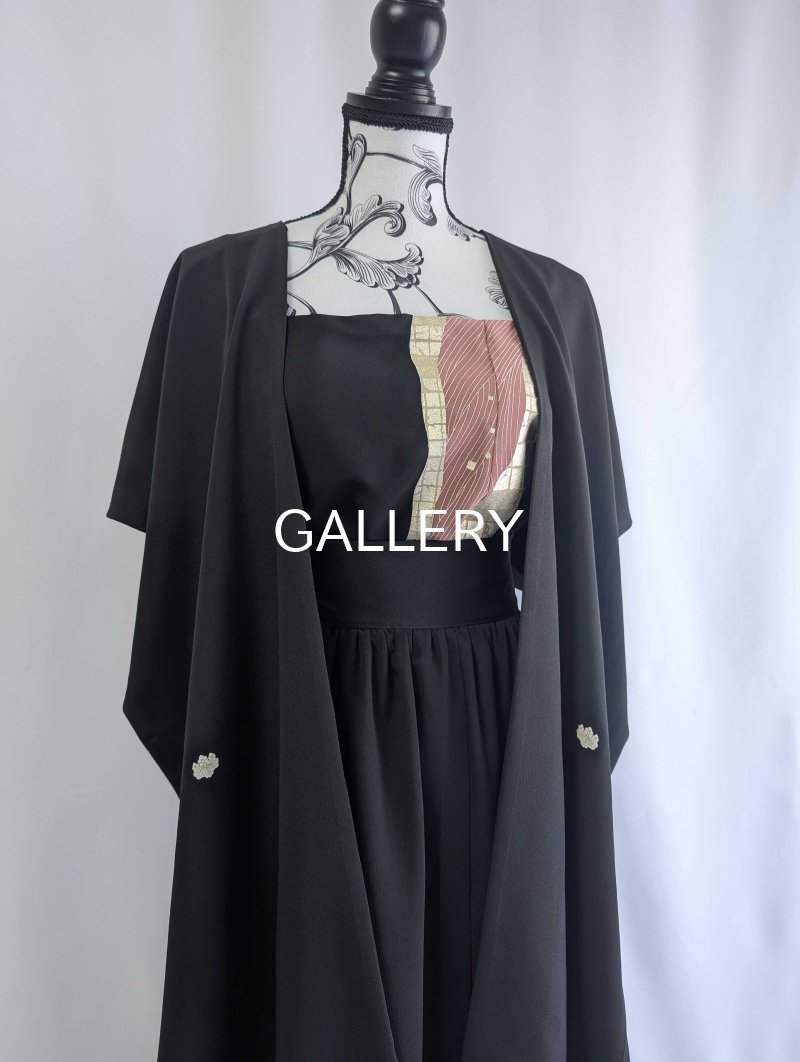 画像9: 【刺繍飛鶴×流水×五三桐紋】黒留袖無限wayワンピース&キャミソール (9)