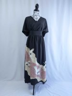 画像16: 【刺繍飛鶴×流水×五三桐紋】黒留袖無限wayワンピース＆キャミソール (16)
