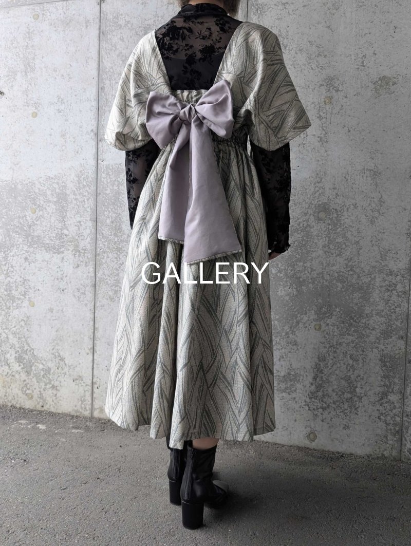 画像5: 【小町鼠×鳩羽色】織り着物無限wayワンピース&リボンビスチェ (5)