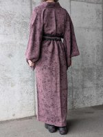 画像4: 【葡萄染色×鳳凰に草花文様】小紋ラップスカートセットアップ (4)
