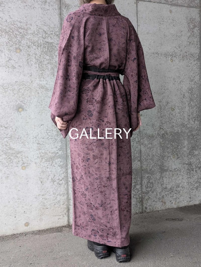 画像5: 【葡萄染色×鳳凰に草花文様】小紋ラップスカートセットアップ (5)