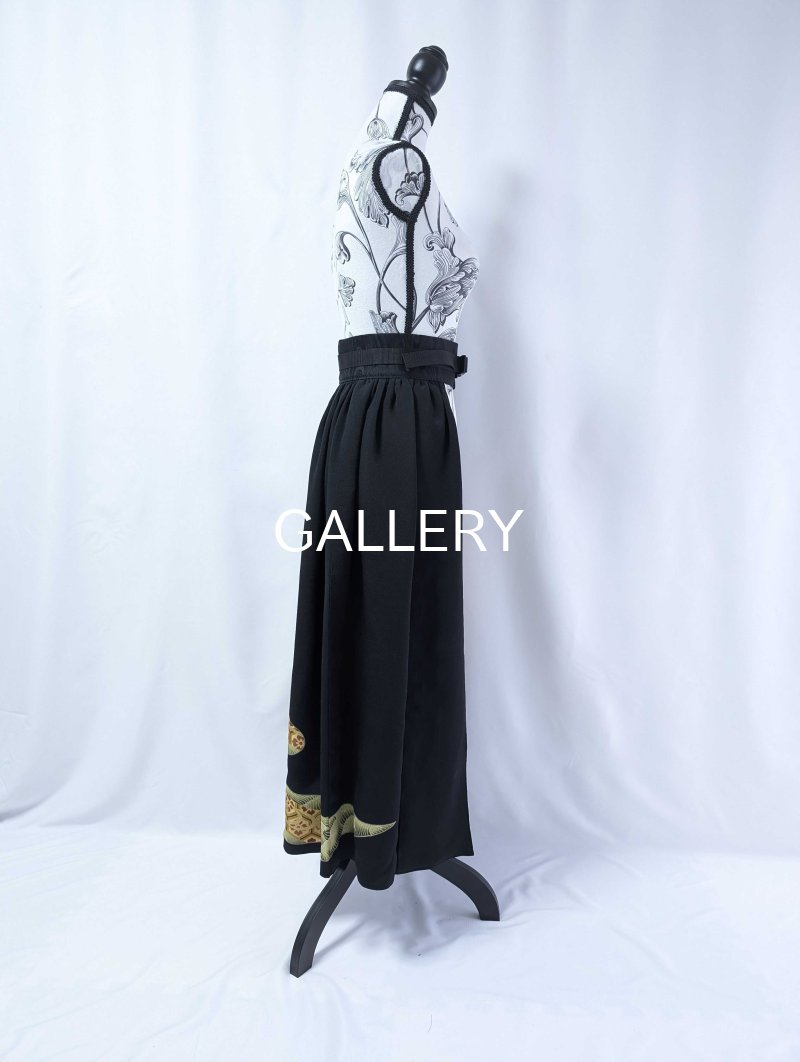 画像14: 【金駒流水×亀甲花菱】黒留袖オーバースカート (14)