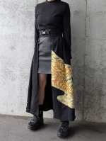 画像2: 【金駒流水×亀甲花菱】黒留袖オーバースカート (2)