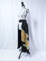 画像8: 【金駒流水×亀甲花菱】黒留袖オーバースカート (8)