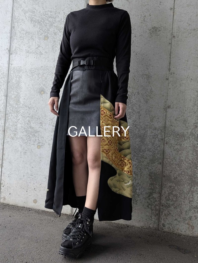 画像5: 【金駒流水×亀甲花菱】黒留袖オーバースカート (5)