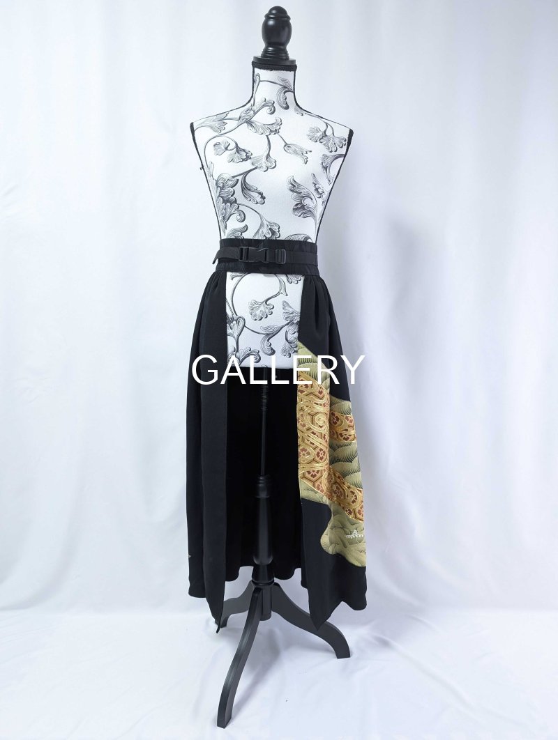 画像6: 【金駒流水×亀甲花菱】黒留袖オーバースカート (6)