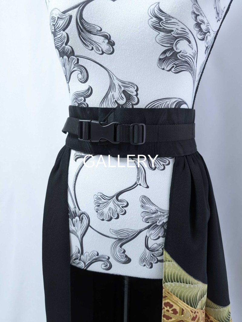 画像15: 【金駒流水×亀甲花菱】黒留袖オーバースカート (15)
