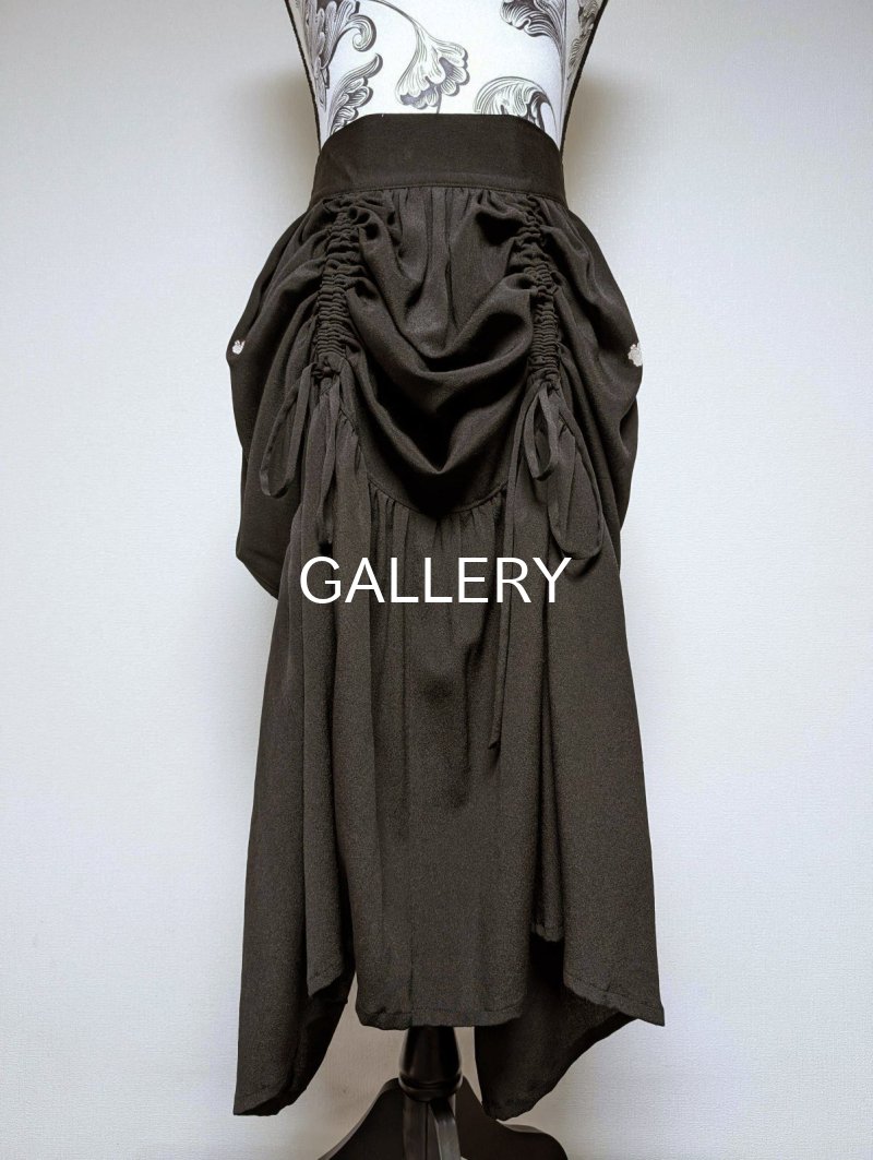 画像9: 【五三桐紋】黒紋付シャンデリアロングスカート (9)