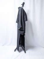 画像43: 【刺繍鴛鴦×丸に違い鷹の羽紋】黒留袖ショートパンツセットアップ＆オーバースカート (43)
