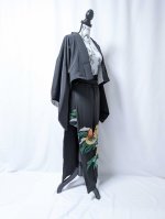 画像44: 【刺繍鴛鴦×丸に違い鷹の羽紋】黒留袖ショートパンツセットアップ＆オーバースカート (44)