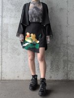 画像3: 【刺繍鴛鴦×丸に違い鷹の羽紋】黒留袖ショートパンツセットアップ＆オーバースカート (3)