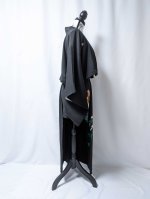 画像25: 【刺繍鴛鴦×丸に違い鷹の羽紋】黒留袖ショートパンツセットアップ＆オーバースカート (25)
