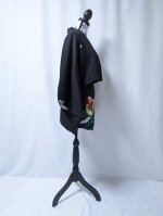 画像18: 【刺繍鴛鴦×丸に違い鷹の羽紋】黒留袖ショートパンツセットアップ＆オーバースカート (18)