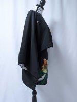 画像19: 【刺繍鴛鴦×丸に違い鷹の羽紋】黒留袖ショートパンツセットアップ＆オーバースカート (19)