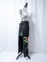 画像37: 【刺繍鴛鴦×丸に違い鷹の羽紋】黒留袖ショートパンツセットアップ＆オーバースカート (37)
