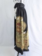 画像8: 【飛鶴×御所車文様】黒留袖オーバースカート (8)
