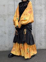 画像6: 【黒留袖-梅重-×小紋-山吹-】マーガレット＆シャンデリアフリルスカート (6)