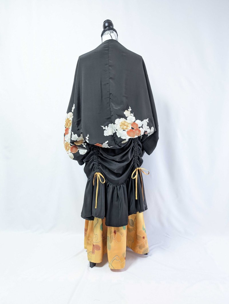 画像42: 【黒留袖-梅重-×小紋-山吹-】マーガレット＆シャンデリアフリルスカート (42)