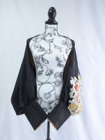 画像12: 【黒留袖-梅重-×小紋-山吹-】マーガレット＆シャンデリアフリルスカート (12)