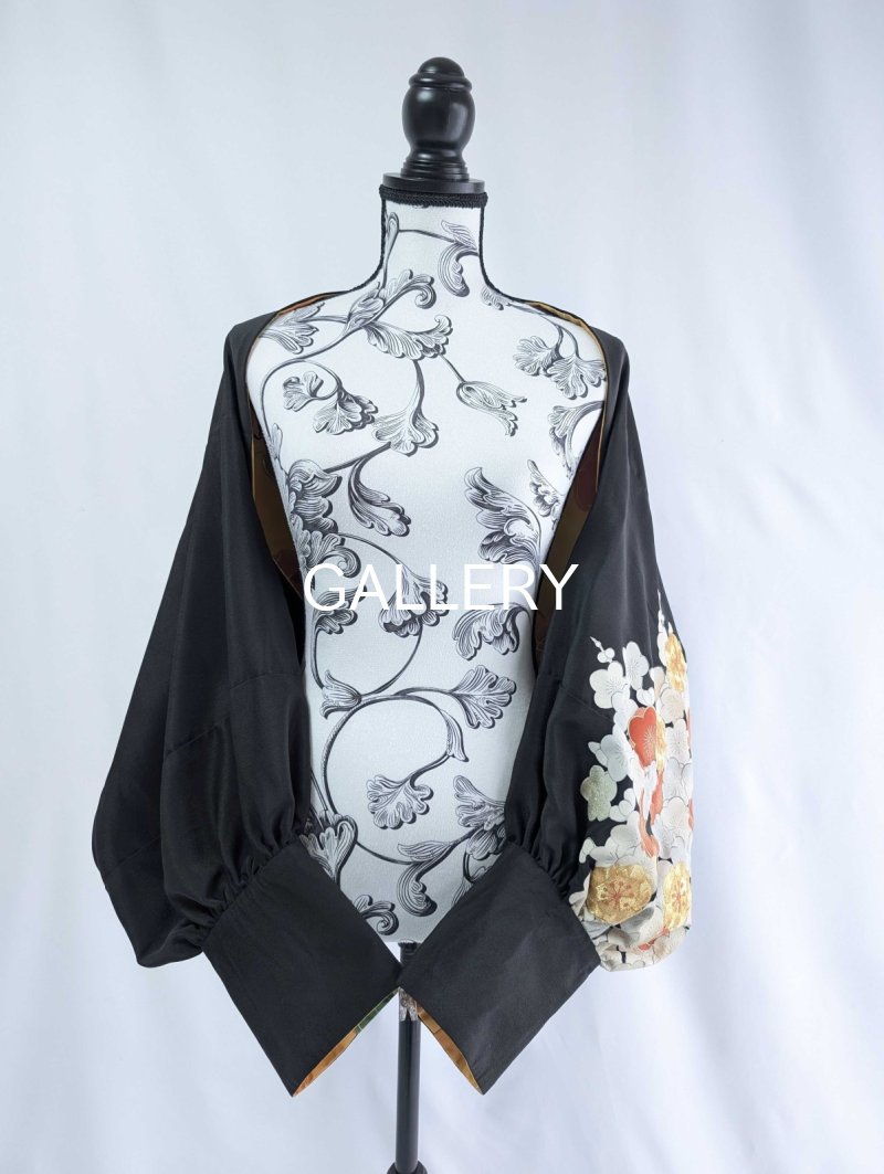 画像12: 【黒留袖-梅重-×小紋-山吹-】マーガレット＆シャンデリアフリルスカート (12)