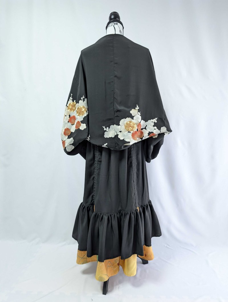 画像25: 【黒留袖-梅重-×小紋-山吹-】マーガレット＆シャンデリアフリルスカート (25)