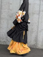 画像3: 【黒留袖-梅重-×小紋-山吹-】マーガレット＆シャンデリアフリルスカート (3)