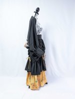 画像43: 【黒留袖-梅重-×小紋-山吹-】マーガレット＆シャンデリアフリルスカート (43)